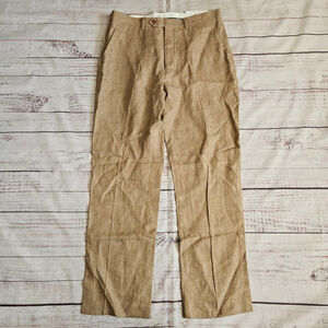 Lauren Ralph Lauren Slim Tan Brown 100% Linen Pants Mens 33x32 NWT